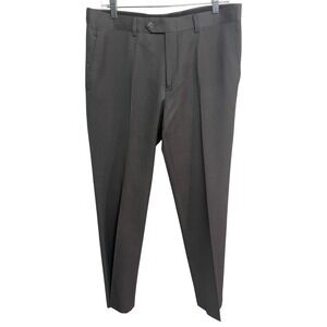 Bar III Mens Slim Fit Dress Pants 34x32 Black 100% Wool Flat Front Trousers